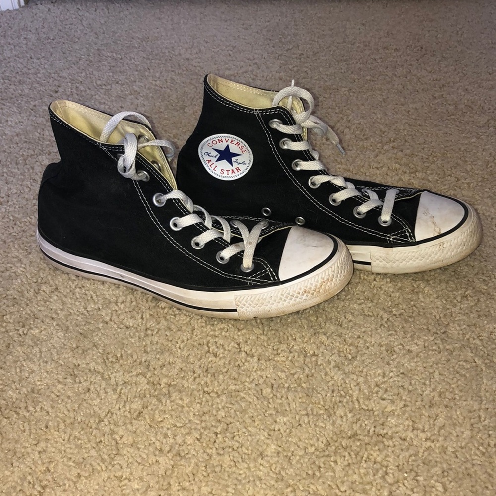 black hi-top converse